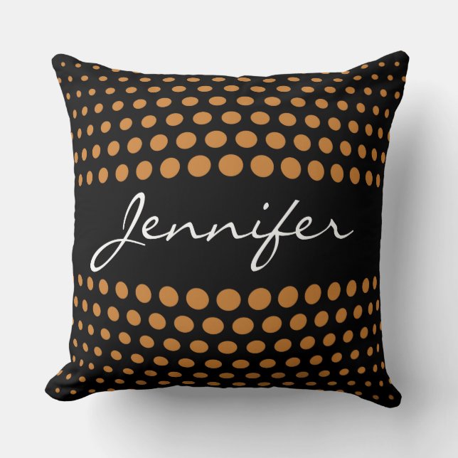 Elegant Bronze Polka Dots Pattern Kussen (Voorkant)