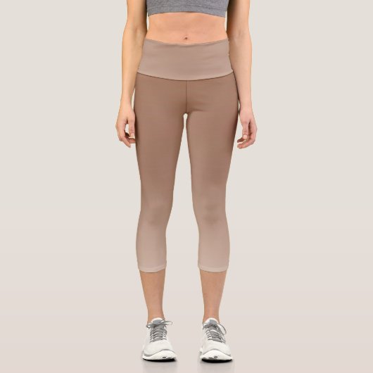 Élégant bronze rustique haut taille Capri Leggings (Recto)