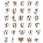 Elegant Bronze Script Capital Letters Alphabet Sticker (Voorkant)
