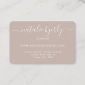 Elegant bronzen en scriptlettertype visitekaartje (Achterkant)