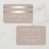 Elegant bronzen en scriptlettertype visitekaartje (Voorkant / Achterkant)