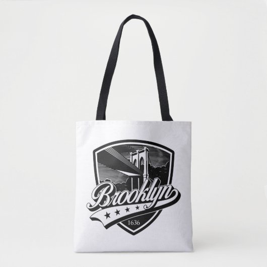 Elegant Brooklyn Shield en Swoosh Design Draagtas (Voorkant)
