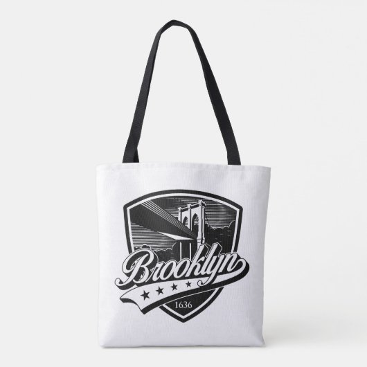 Elegant Brooklyn Shield en Swoosh Design Draagtas (Achterkant)