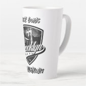 Elegant Brooklyn Swoosh Logo Design Latte Mok (Rechterhoek)