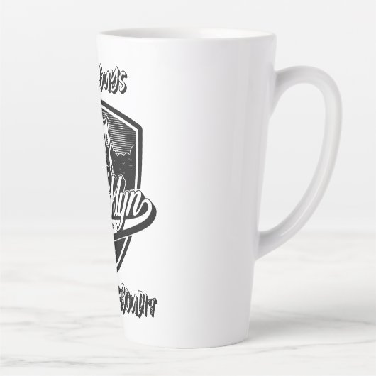 Elegant Brooklyn Swoosh Logo Design Latte Mok (Rechts)