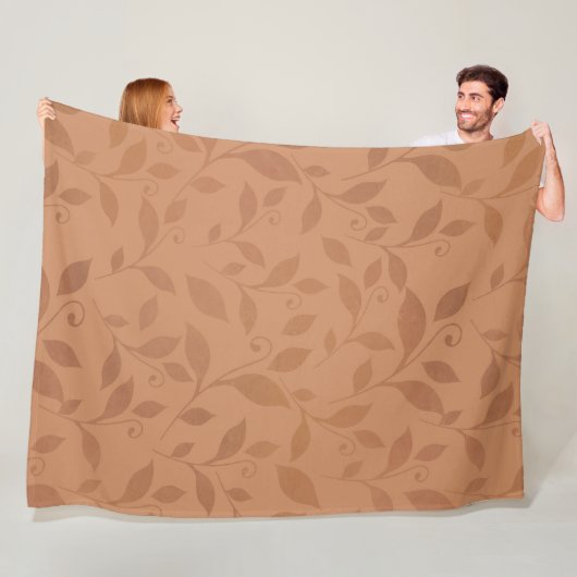 Elegant Brown Abstract herfst leest Patroon Fleece Deken (In situ)