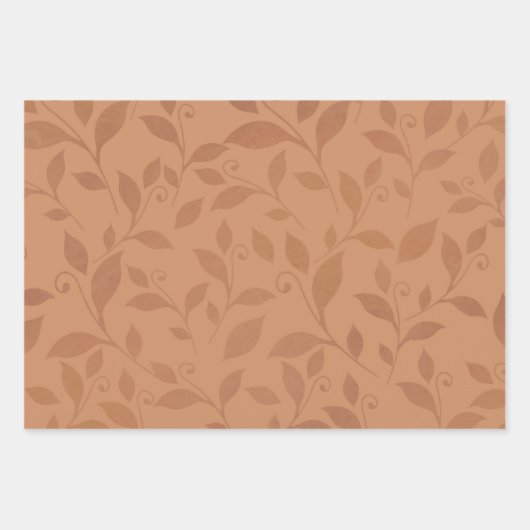 Elegant Brown Abstract herfst leest Patroon Inpakpapier Vel (Voorkant)