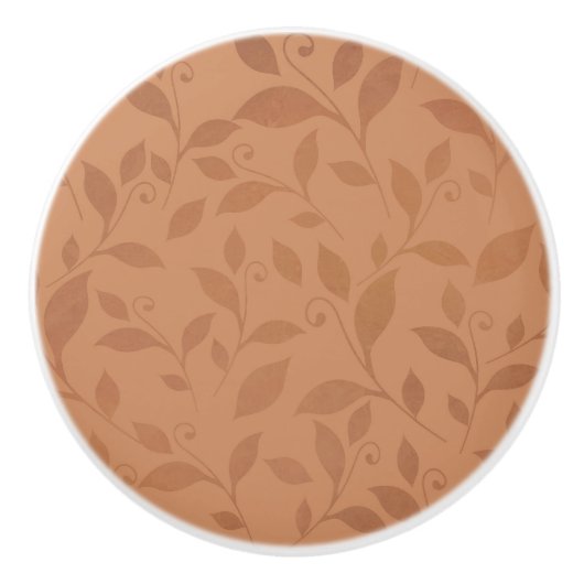 Elegant Brown Abstract herfst leest Patroon Keramische Knop (Voorkant)