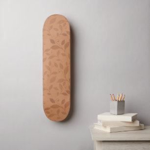Elegant Brown Abstract herfst leest Patroon Skateboard