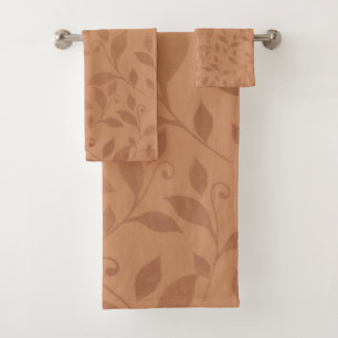 Élégant Brown Abstrait Feuilles d'automne Motif