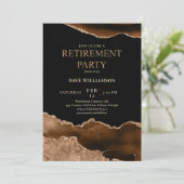 Elegant Brown Agate Gemstone Retirement Party Kaart (Staand voorkant)