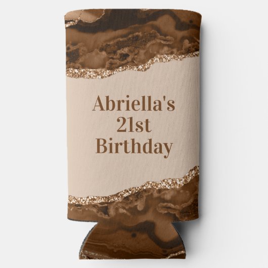 Élégant Brown Agate Melanin Thème Glacière (Verso)