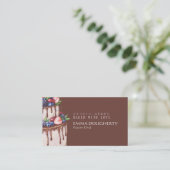 Elegant Brown Berry Chocolate Cake Pastry Chef Visitekaartje (Staand voorkant)