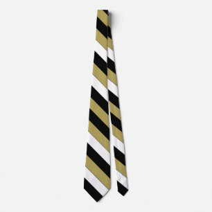 Elegant Brown Black en White Stripes Pattern Strop Stropdas