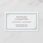  Elegant Brown Blauwgroen Scroll Visitekaartje (Achterkant)