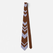 Elegant brown &blue chevron pattern Neck Tie Stropdas (Voorkant)