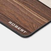 Elégant Brown Bois Texture Style Moderne Monogramm (Coin)