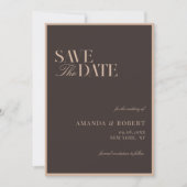 Elegant Brown Classy Old Money Wedding Save The Date (Voorkant)