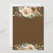 Elegant Brown Cream Rozen Floral Greenery Wedding Kaart (Achterkant)
