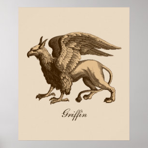 Elegant Brown en Beige Griffin - Legendary Beast Poster