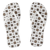 Elegant Brown en White Checkered Pattern Teenslippers (Voetbed)