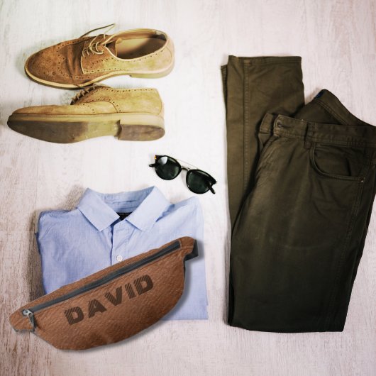 Elégant Brown Faux Cuir Personnalisé