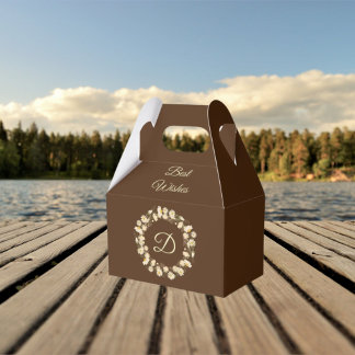 Elegant brown Favor box floral wreater Bedankdoosjes