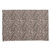 Elegant Brown Floral Pattern on Light Pink Back Kussensloop (Voorkant-Rechts)