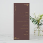 Elegant Brown Geometric Menu (Debout devant)