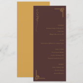 Elegant Brown Geometric Menu (Devant / Derrière)