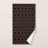 Elegant Brown Gold Honeycomb Hexagon Pattern Manly Bad Handdoek (Handdoek)