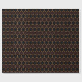 Elegant Brown Gold Honeycomb Hexagon Pattern Manly Cadeaupapier (Vlak)