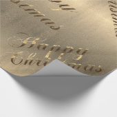 Elegant Brown Gold Script Happy Kerstmis Cadeaupapier (Hoek)