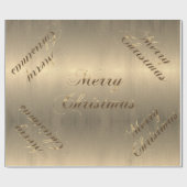 Elegant Brown Gold Script Merry Kerstry Cadeaupapier (Vlak)