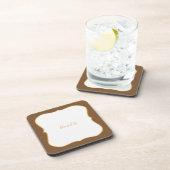 Elegant Brown Golden White Bier Onderzetter (Rechterzijde)