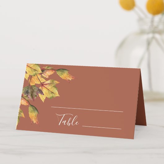 Elegant Brown Golden Yellow Autumn Foliage Wedding