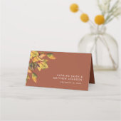 Elegant Brown Golden Yellow Autumn Foliage Wedding (Achterkant)