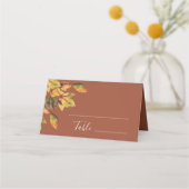Elegant Brown Golden Yellow Autumn Foliage Wedding (Voorkant)