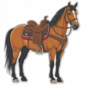 Elegant Brown Horse Sticker (Voorkant)