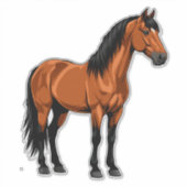 Elegant Brown Horse Sticker (Voorkant)