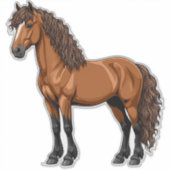 Elegant Brown Horse Sticker (Voorkant)