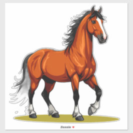 Elegant Brown Horse Sticker