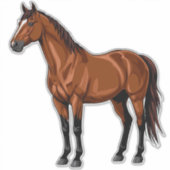 Elegant Brown Horse Sticker (Voorkant)