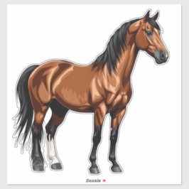 Elegant Brown Horse Sticker