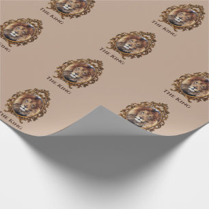 Elegant Brown Lion King Retro Dads Cadeaupapier
