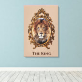 Elegant Brown Lion King Retro Dads Canvas Afdruk (Insitu (Houten vloer))