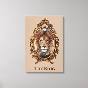 Elegant Brown Lion King Retro Dads Canvas Afdruk