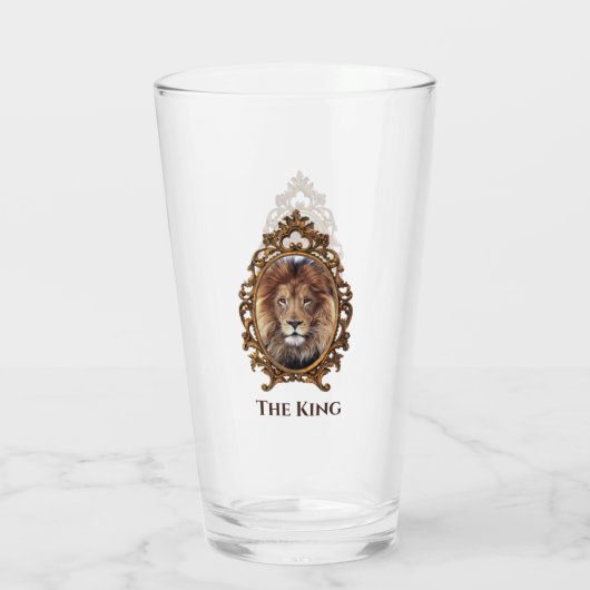 Elegant Brown Lion King Retro Dads Glas (Achterkant)