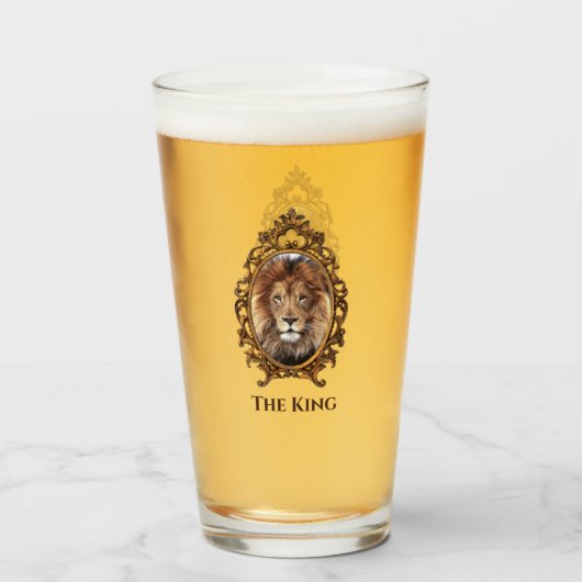  Elegant Brown Lion King Retro Dads Glas (Voorkant gevuld)