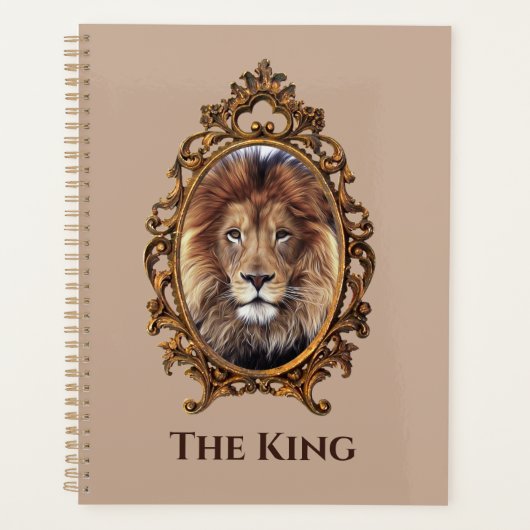  Elegant Brown Lion King Retro Dads Planner (Voorkant)